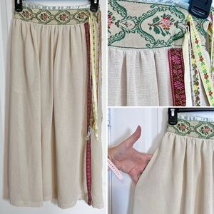 VNTG 70s The French Clique Ribbon Midi Skirt